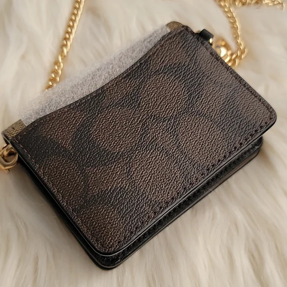 Coach Boxed Mini Wallet On A Chain In Blocked Signature Canvas - Picture 8 of 10